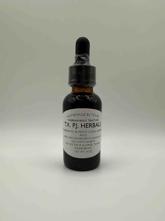 Bottle of Valerian Root Tincture with dropper for anxiety relief and muscle relaxation