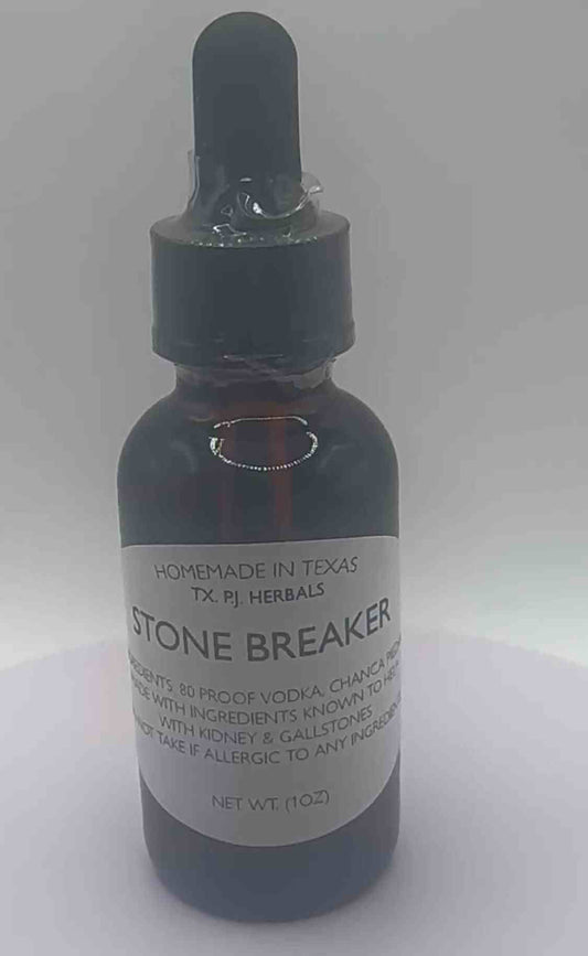 Stone Breaker Tincture herbal remedy for kidney and gall stones in a dark glass dropper bottle